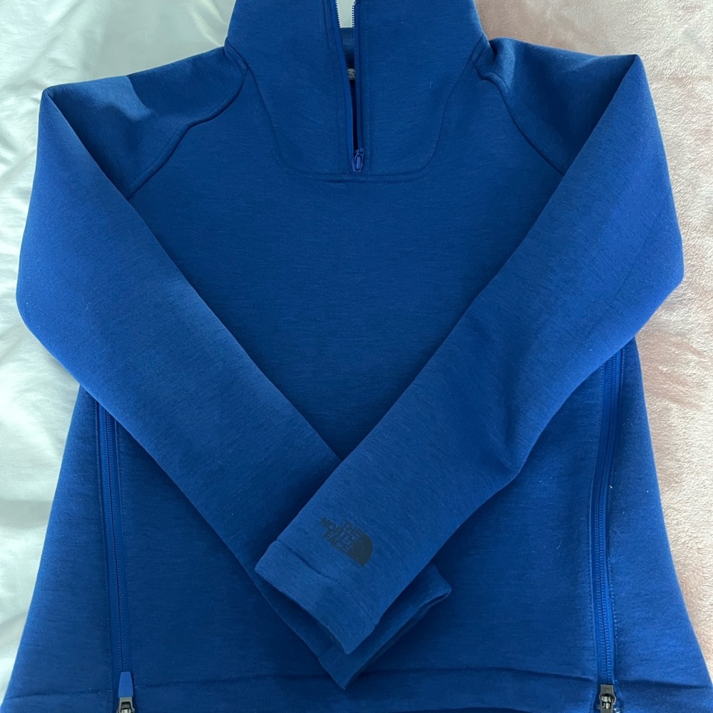 The North Face blue half zip jumper